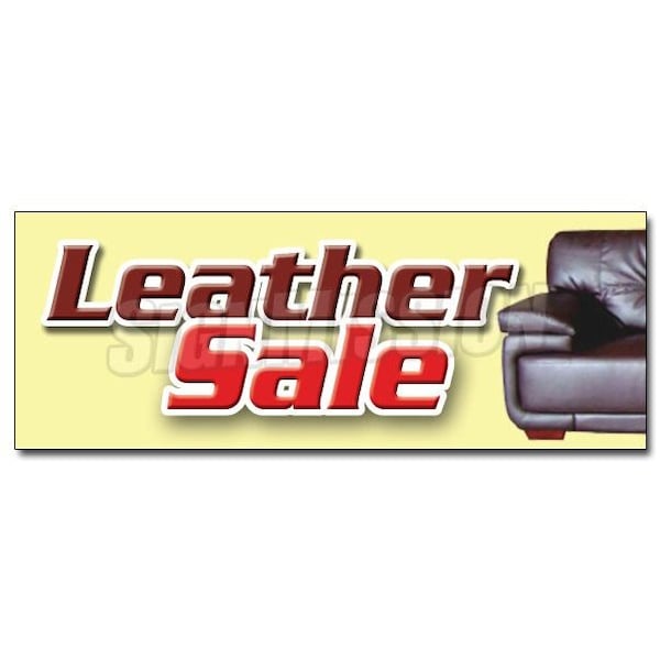 Signmission LEATHER SALE DECAL sticker sofa couch furniture 50% recliner chairs bedding, D-12 Leather Sale D-12 Leather Sale - main